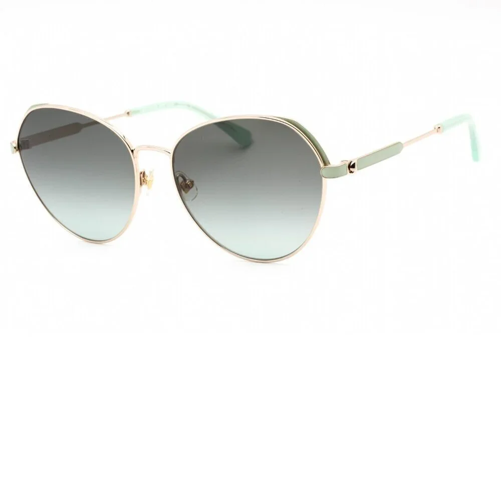 Kate Spade Green and Gold Round Octavia Sunglasses Brand New In Case
